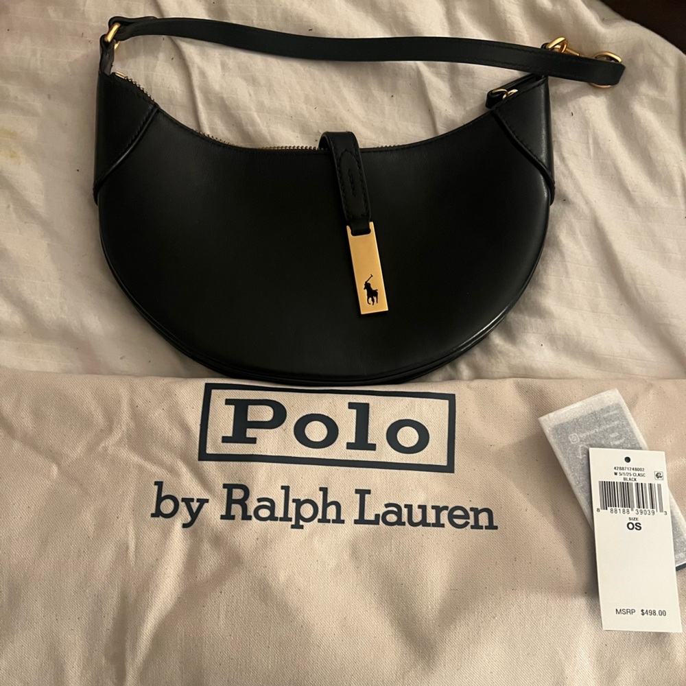 Polo Ralph Lauren Black Leather POLO ID bag
